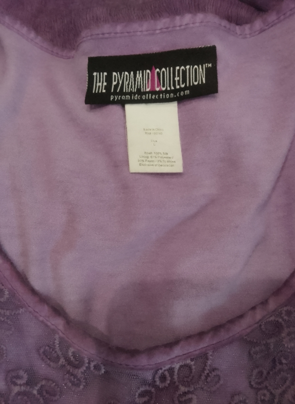 The Pyramid Collection Lavender Embroidered Midi Dress - Picture 2 of 2